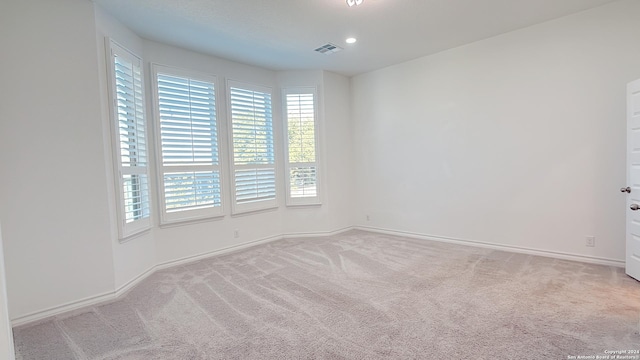 spare room with light carpet