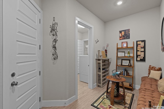 hall featuring light wood-type flooring