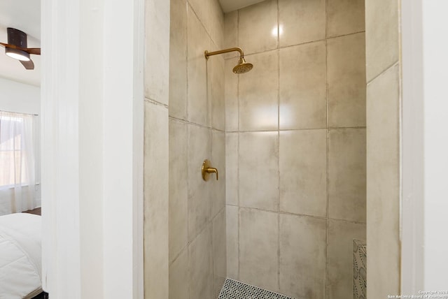 interior space featuring a tile shower