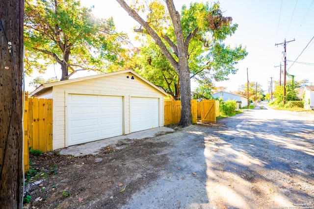 view of garage