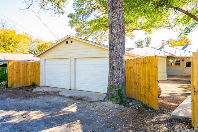 view of garage