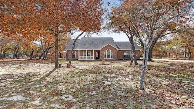 view of front facade featuring covered porch