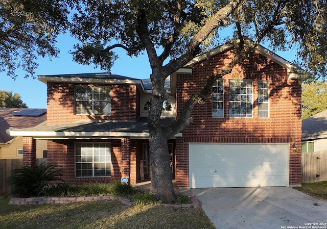 view of property featuring a garage