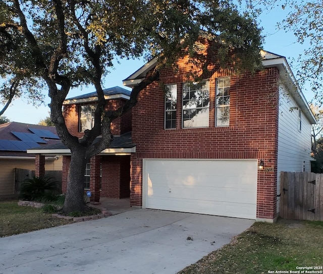 view of property featuring a garage