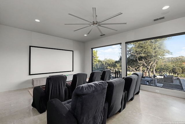 cinema with ceiling fan