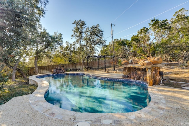 view of pool featuring a pergola