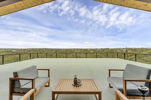 view of patio featuring an outdoor living space