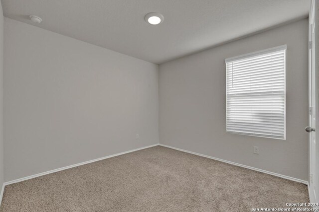 empty room featuring light carpet