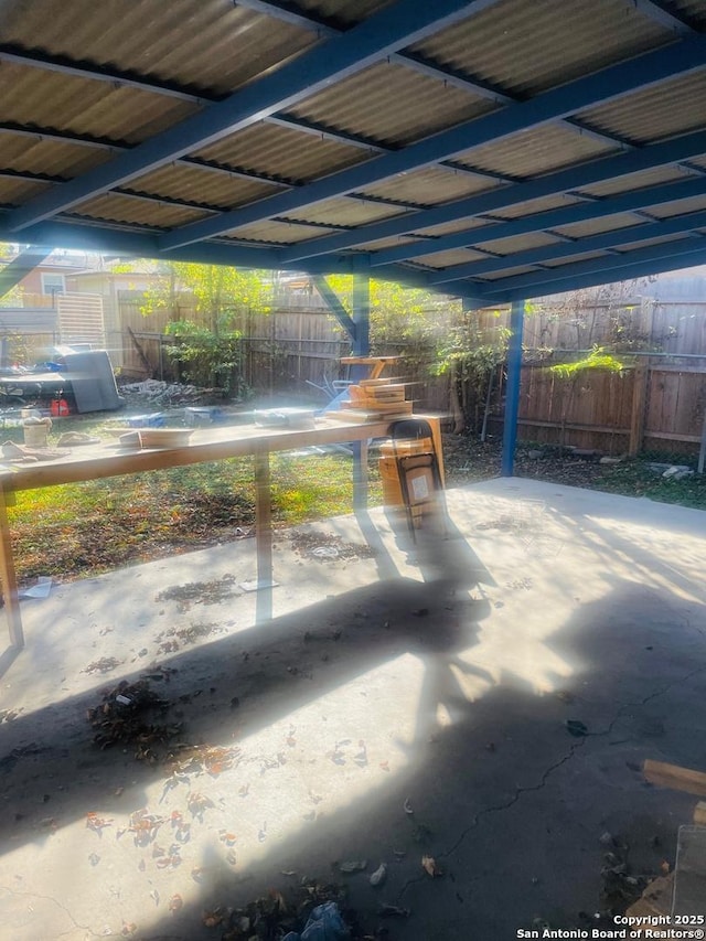 view of patio with a grill