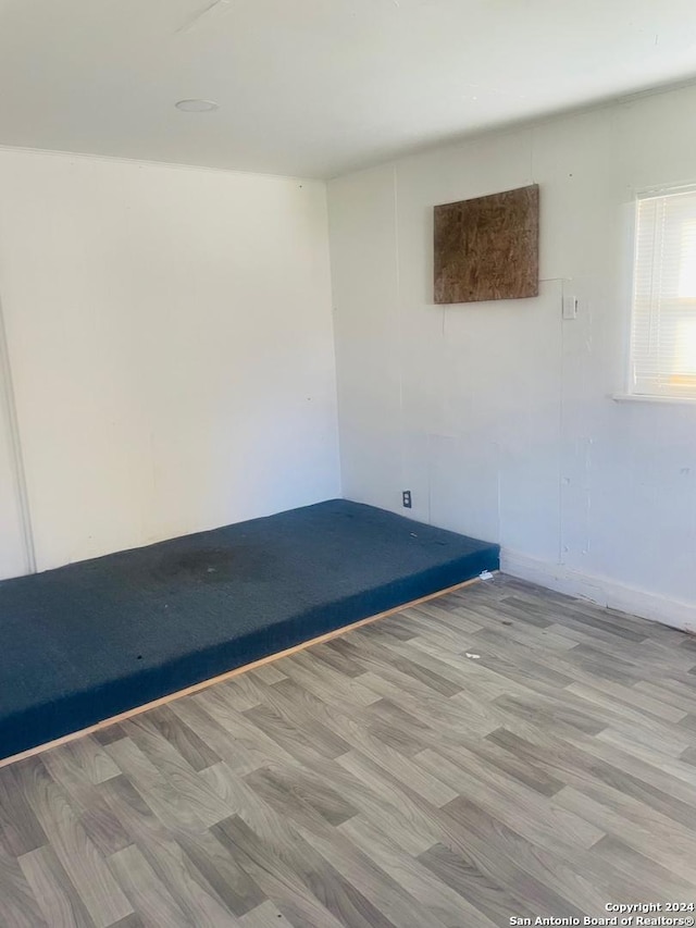 exercise area featuring light hardwood / wood-style floors