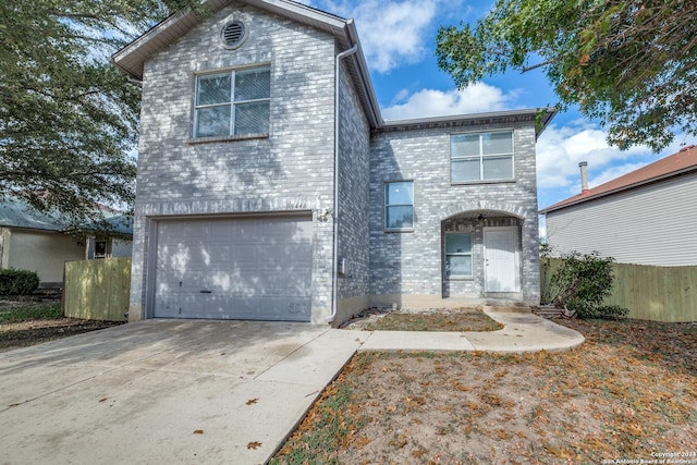 front of property featuring a garage