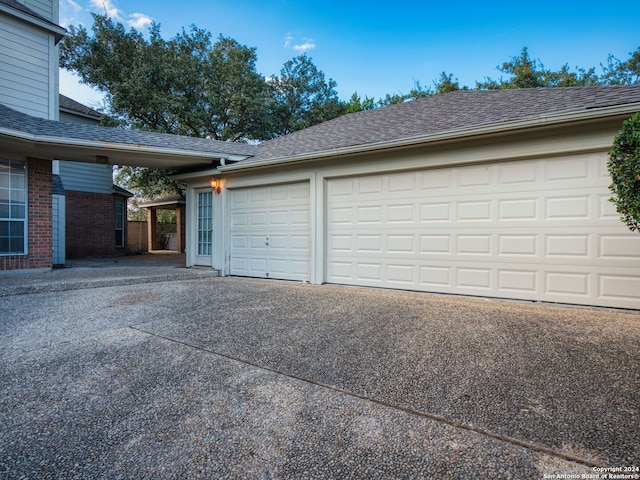 view of garage