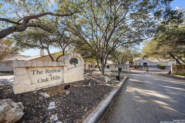 view of community sign