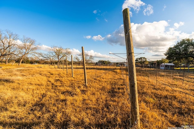 view of yard with a rural view