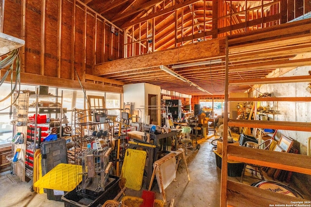 interior space featuring concrete floors