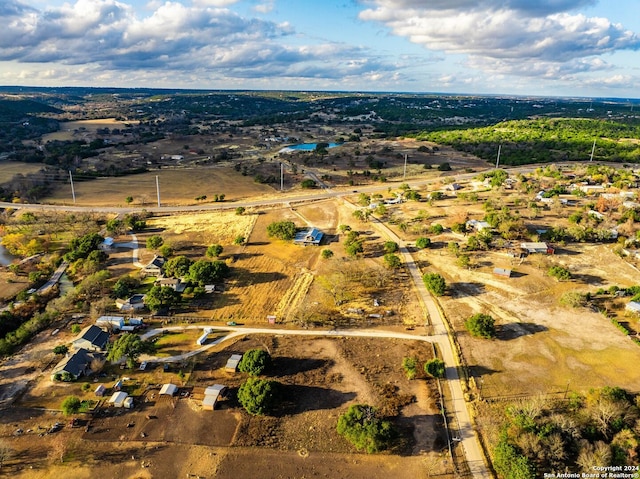 drone / aerial view with a rural view