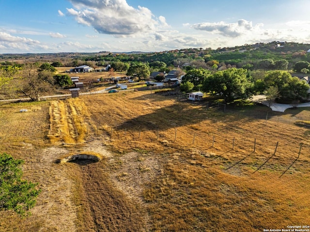 aerial view featuring a rural view