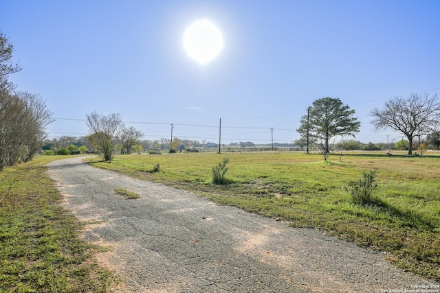 view of road featuring a rural view