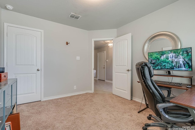 view of carpeted office