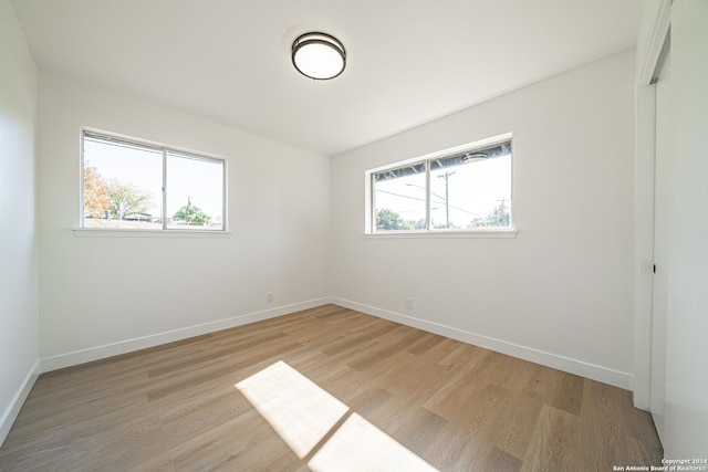 empty room featuring light hardwood / wood-style flooring