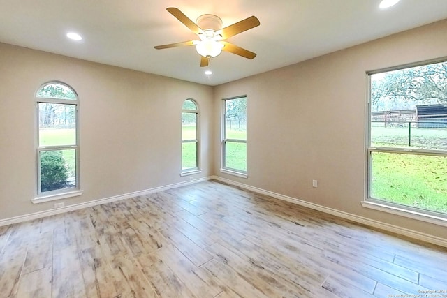 empty room featuring light hardwood / wood-style floors and a wealth of natural light