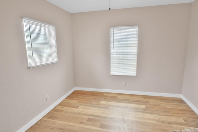 empty room featuring light hardwood / wood-style floors