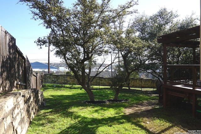 view of yard featuring a deck