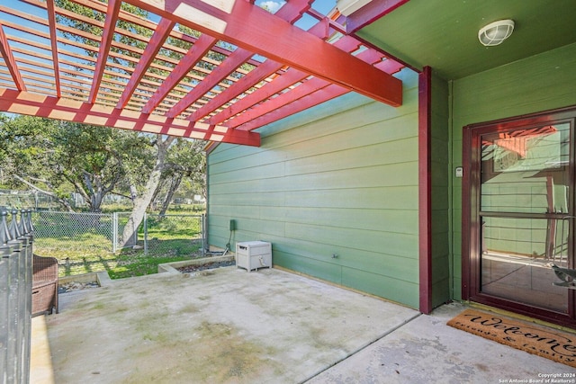 view of patio / terrace featuring a pergola