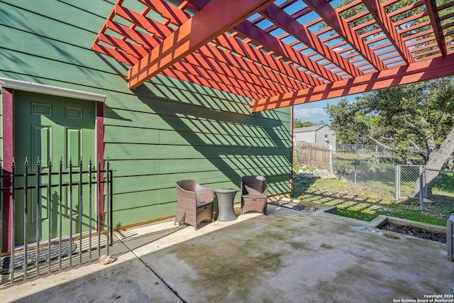 view of patio / terrace with a pergola