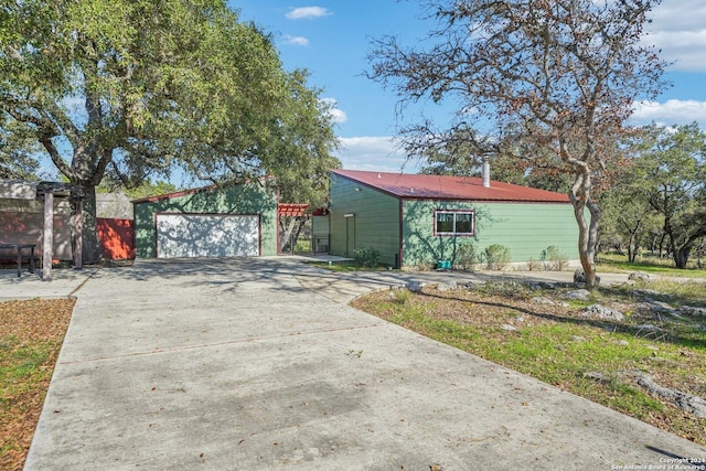 exterior space featuring a garage