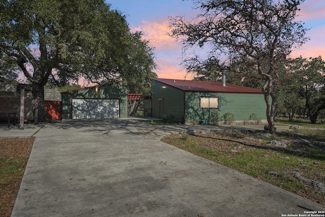 view of front of home with a garage