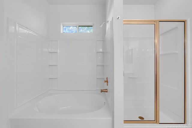 bathroom with independent shower and bath