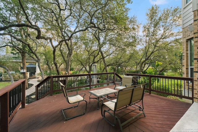 view of wooden deck