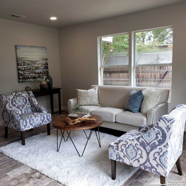 living room featuring wood-type flooring