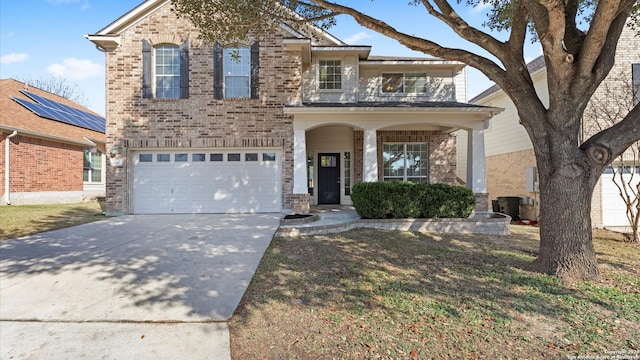 view of front of property with a garage