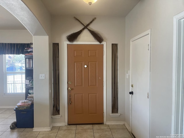 view of tiled foyer entrance