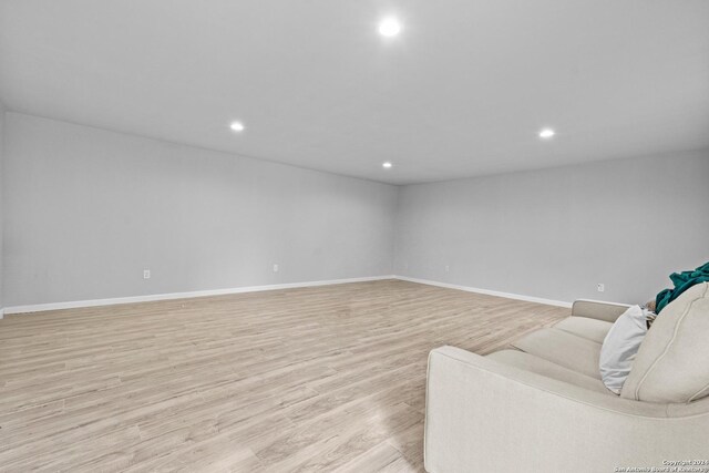 living room with light wood-type flooring