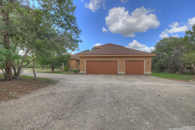 exterior space featuring a garage