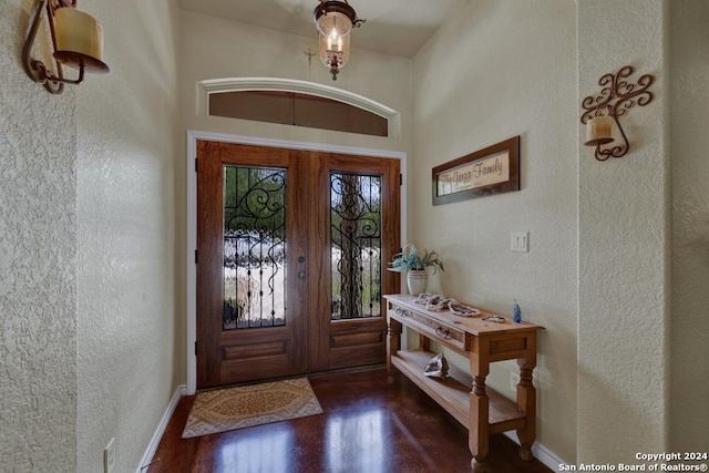 entrance foyer with dark wood-type flooring