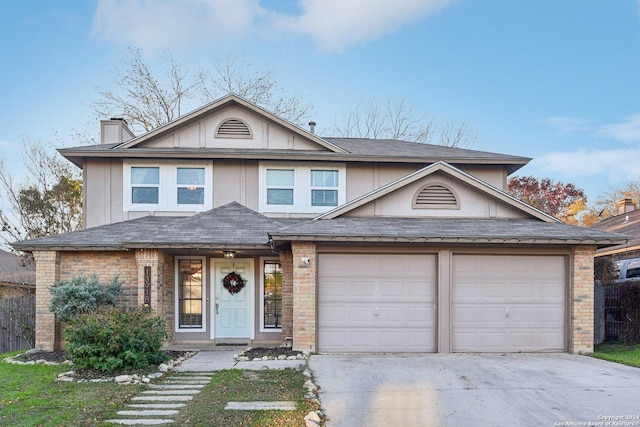 view of front facade with a garage