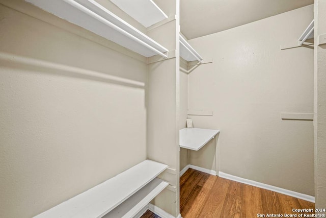 spacious closet featuring wood-type flooring