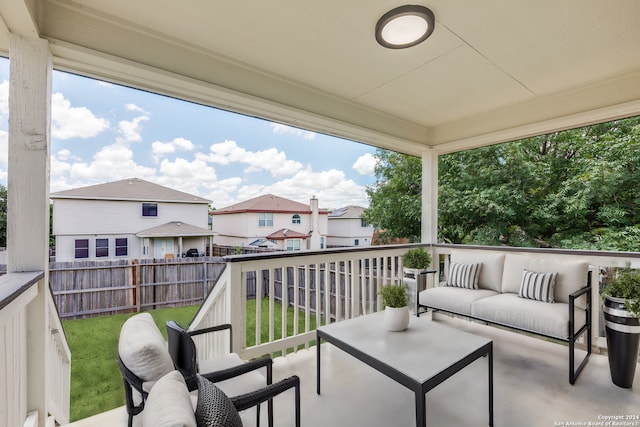 view of patio featuring an outdoor hangout area