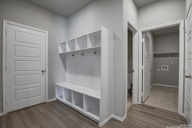 mudroom featuring hardwood / wood-style flooring