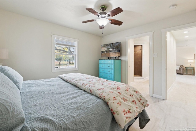 bedroom with ceiling fan