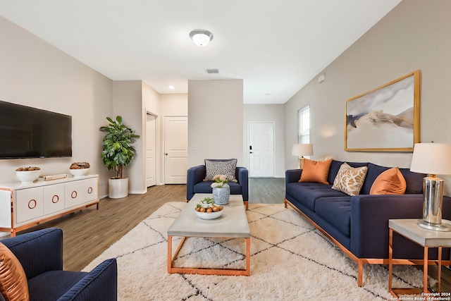 living room featuring hardwood / wood-style flooring