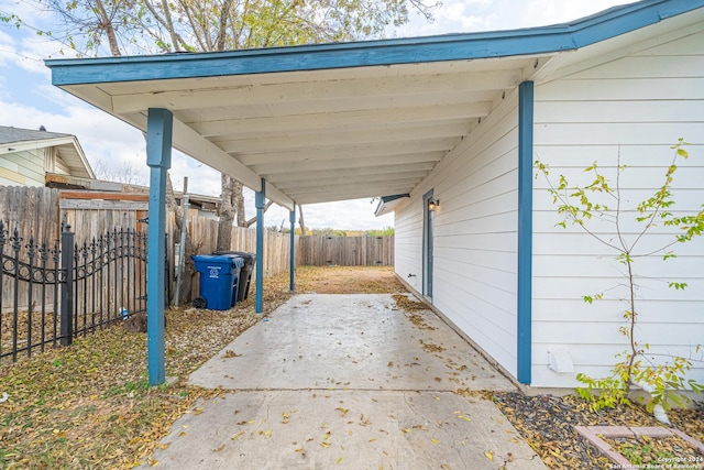 view of patio with a carport