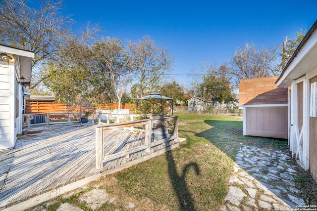 view of yard featuring a deck