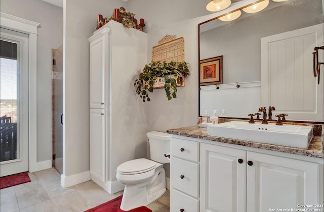 769 Pacific Pl, Spring Branch, TX 78070 - full bathroom featuring vanity, a shower, and tile patterned flooring