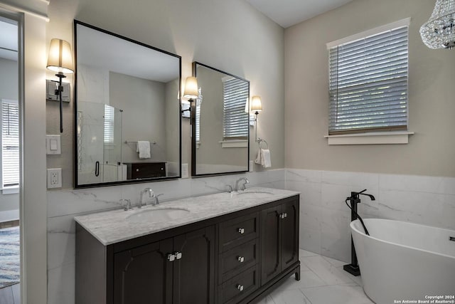 403 Queen Anne Ct, San Antonio, TX 78209 - bathroom with marble finish floor, plenty of natural light, and a sink