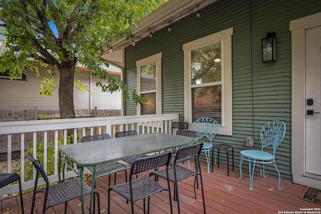 403 Queen Anne Ct, San Antonio, TX 78209 - deck featuring outdoor dining space